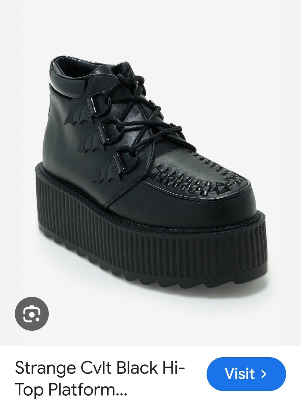 Strange CVLT  Black Platform Lace-Up Creeper Loafers